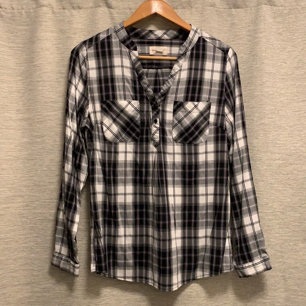 Original Weatherproof Black&White Plaid Longsleeve Blouse
